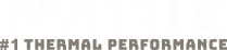 Das Bild zeigt das Wort „MATRIX“ über dem Satz „#1 Thermal Performance“ auf transparentem Hintergrund. Der Text ist in einer modernen Schriftart gehalten, wobei das Wort „MATRIX“ größer ist.