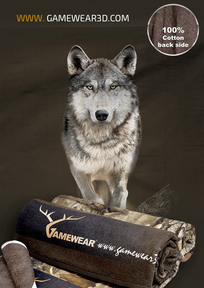 30x50cm Handtuch rennender Wolf