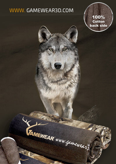 30x50cm Hillman Handtuch rennender Wolf