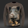 DGT Baumwolle Jagd T-shirt mit Wildschwein Langarm